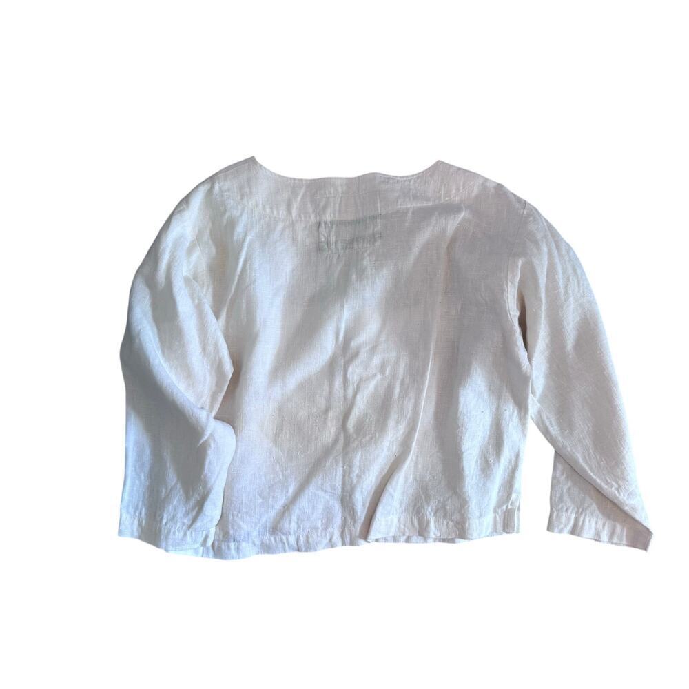 VTG 100% Linen Joy Burton My Tribe Boxy Ivory Tunic Medium - Picture 2 of 5